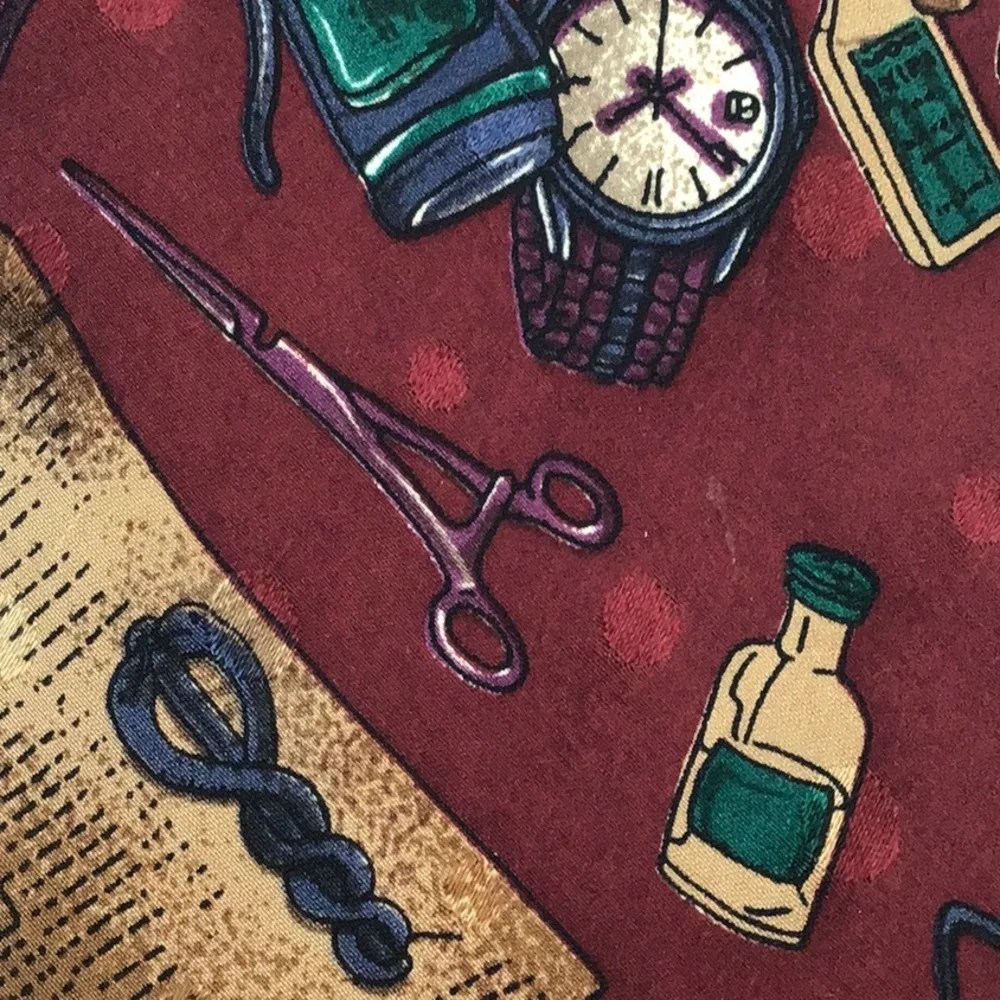 Woodward 100% Italian Silk Medical Physician Surgeon Pharmacist Red Neck Tie - Picture 6 of 13